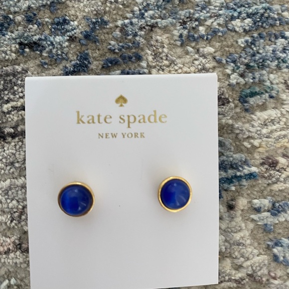 Kate Spade Blue and Gold Stud Earrings NWT - Picture 4 of 6